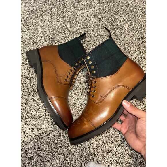 Polo Ralph Lauren Boots Men's 8.5 Bryson Boot Leather & Wool Cap-Toe - Picture 1 of 9